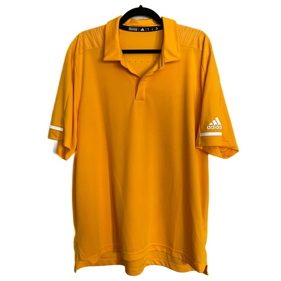ADIDAS Climalite Golden Yellow Polo Golf Athletic shirt Loose Fit Men's XL vents - Picture 1 of 9